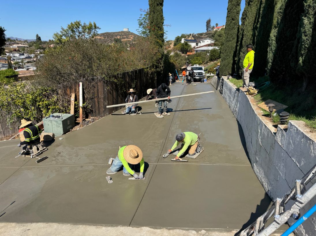 Redona Contracting crew finishing a concrete pour